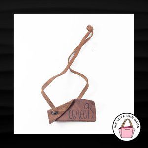 CIVICO93 BROWN LEATHER STRAP LOOP KEY FOB BAG CHARM KEYCHAIN HANG TAG